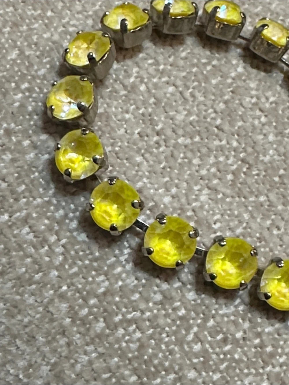 Mariana Yellow Crystal Bracelet with Silver Charms